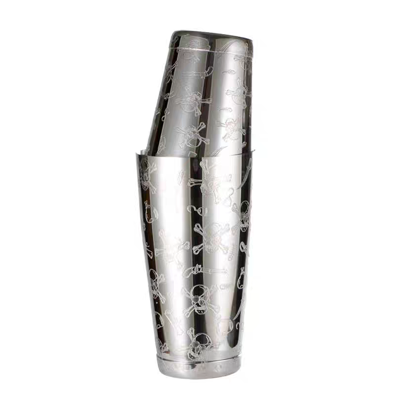 Boston Shaker Set - 500 мл/800 мл гравировка черепа из