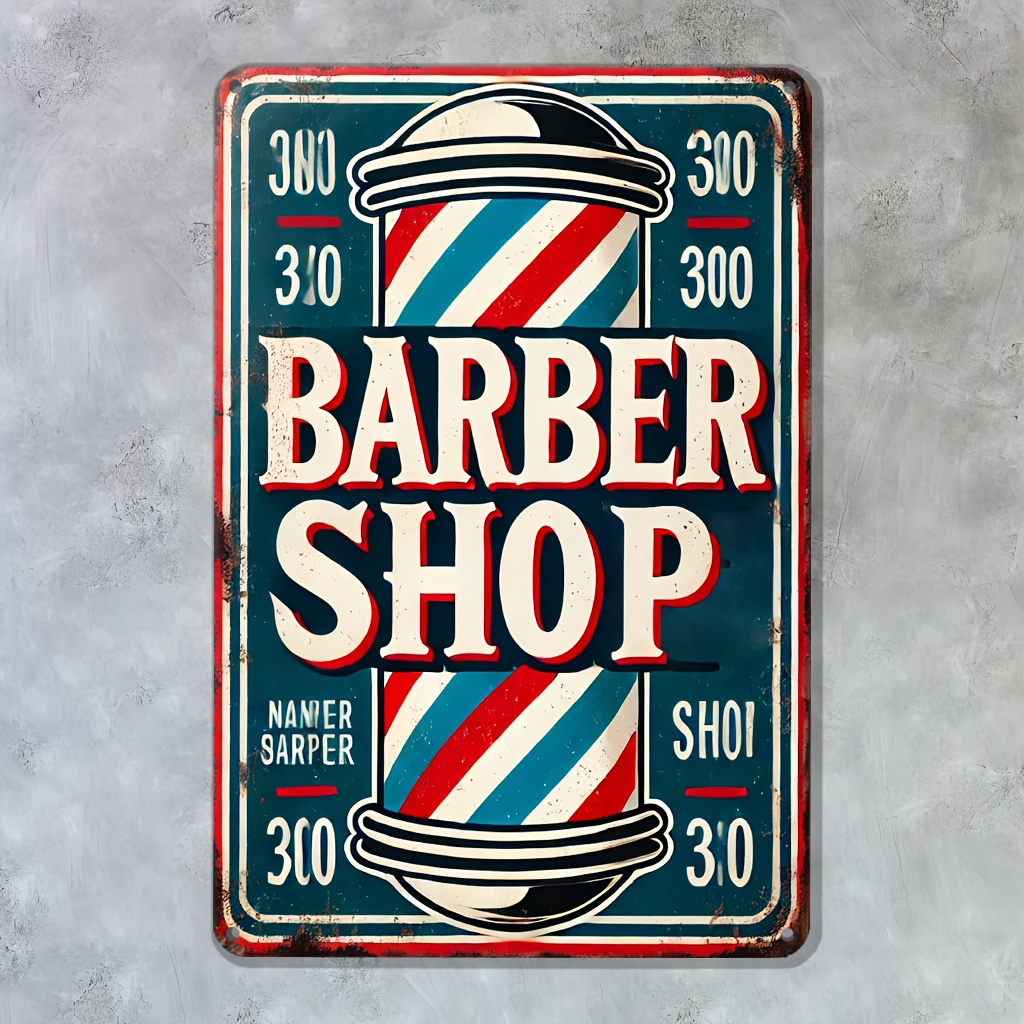 Home Barbershop - Металлическая табличка для парикмахерской - декор