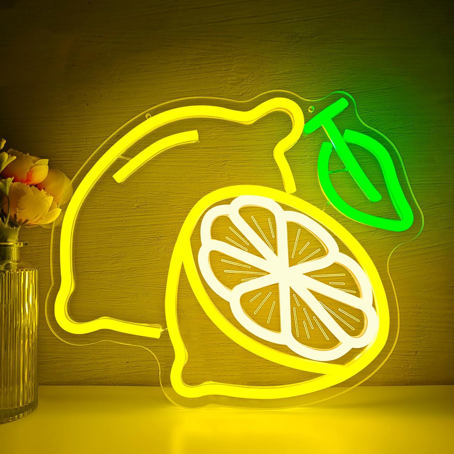 Home Bar And Kitchen - Неоновая вывеска в виде лимона с