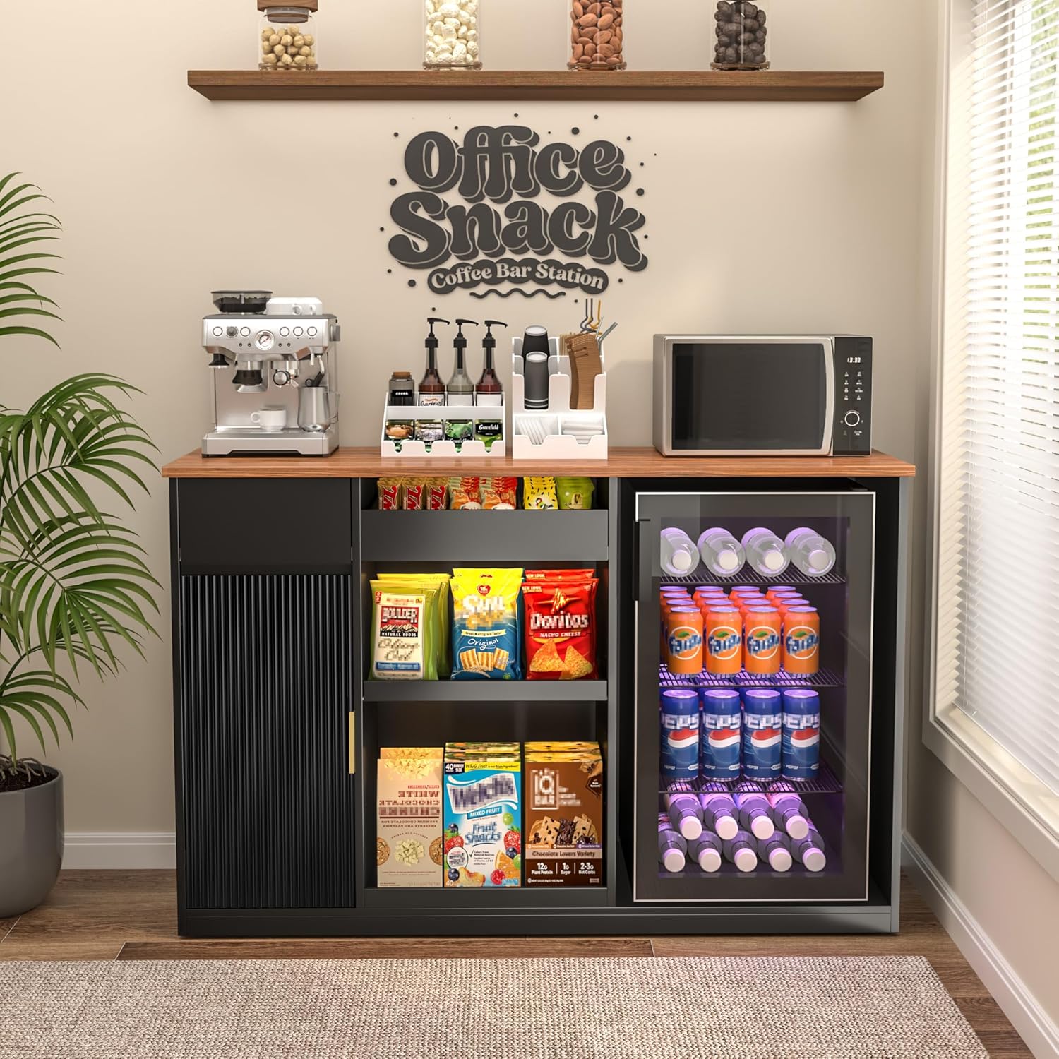 Home Bar And Theater - Шкаф-витрина для закусок с холодильным отсеком,