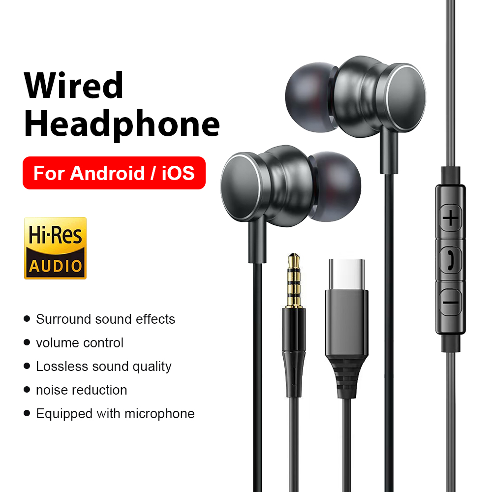Home Bar Iphone - Проводные наушники типа C, 3,5 мм,