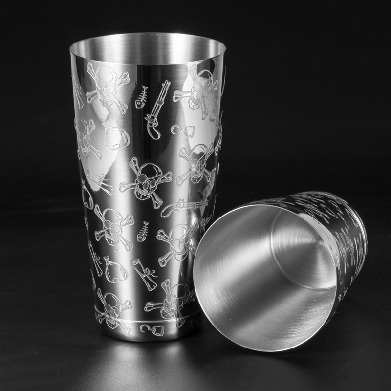 500 мл/800 мл гравировка череп – обзор и цена Boston Shaker Set
