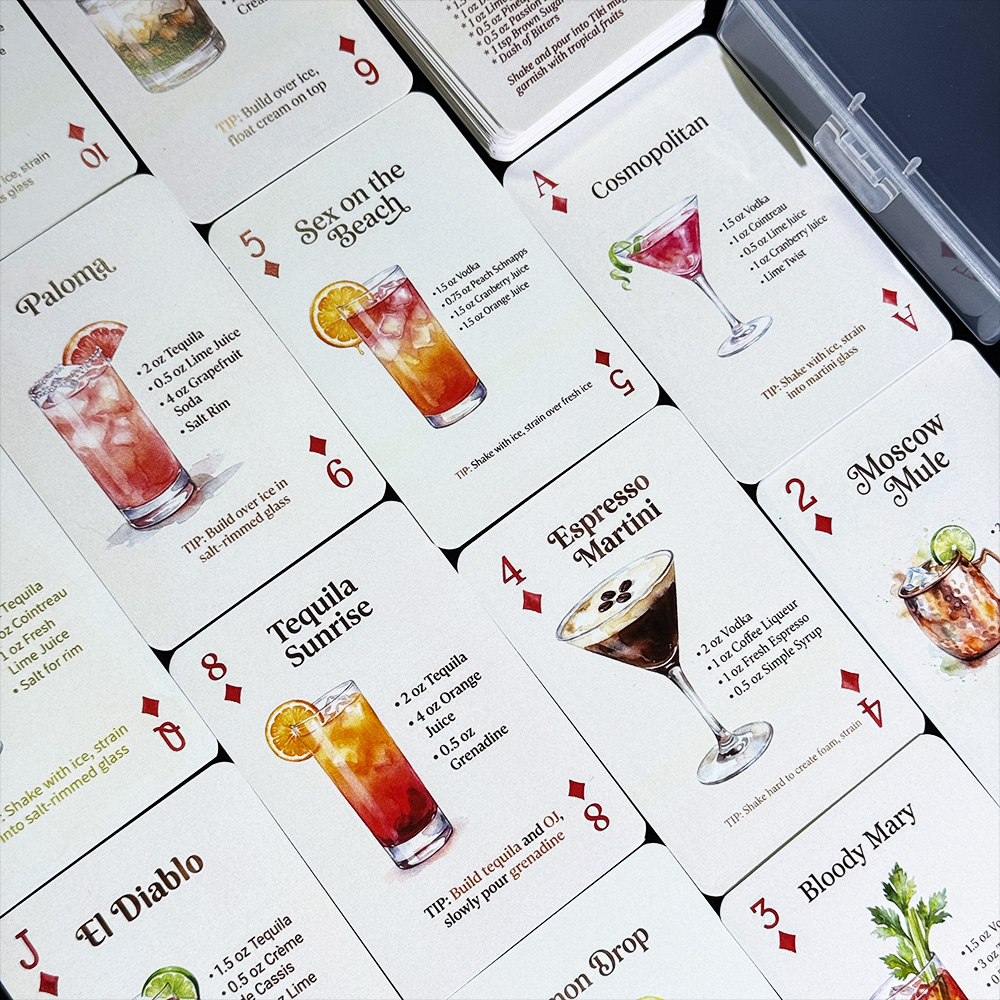 Набор из 54 игральных карт с р – обзор и цена Cocktail Recipe Book