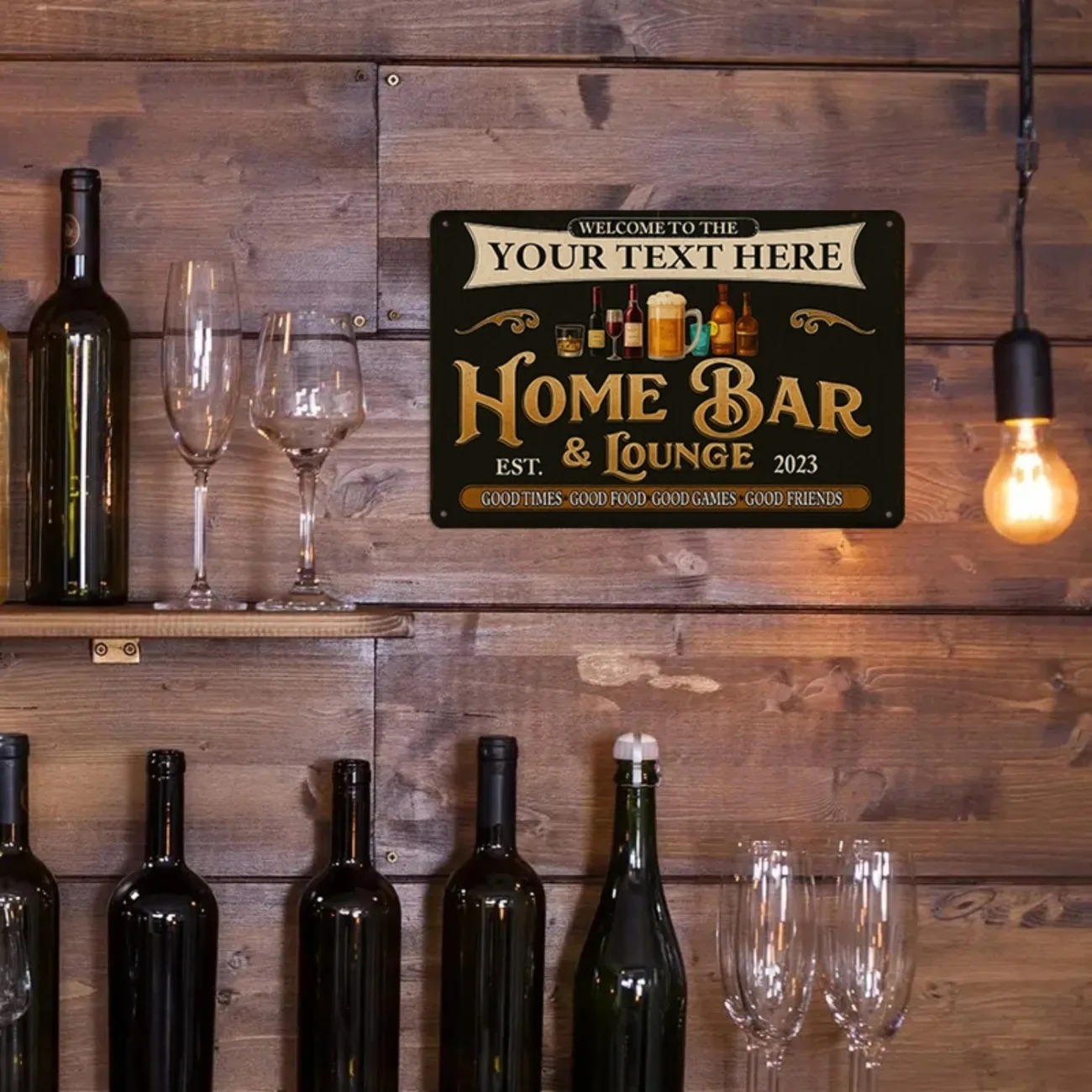 Металлическая табличка с индив – обзор и цена Home Bar Lounge