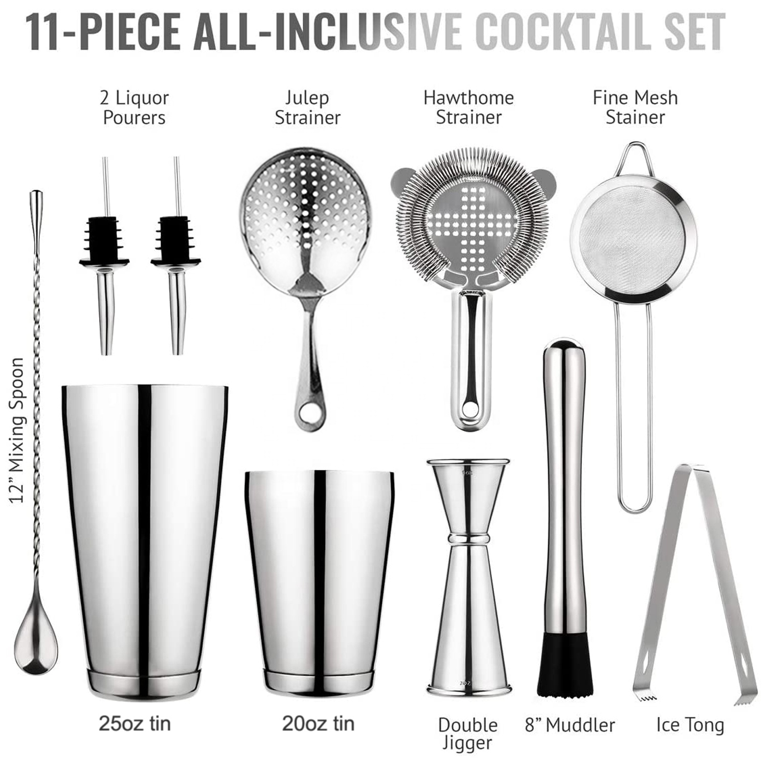 Набор барных инструментов stll – обзор и цена Boston Shaker Set